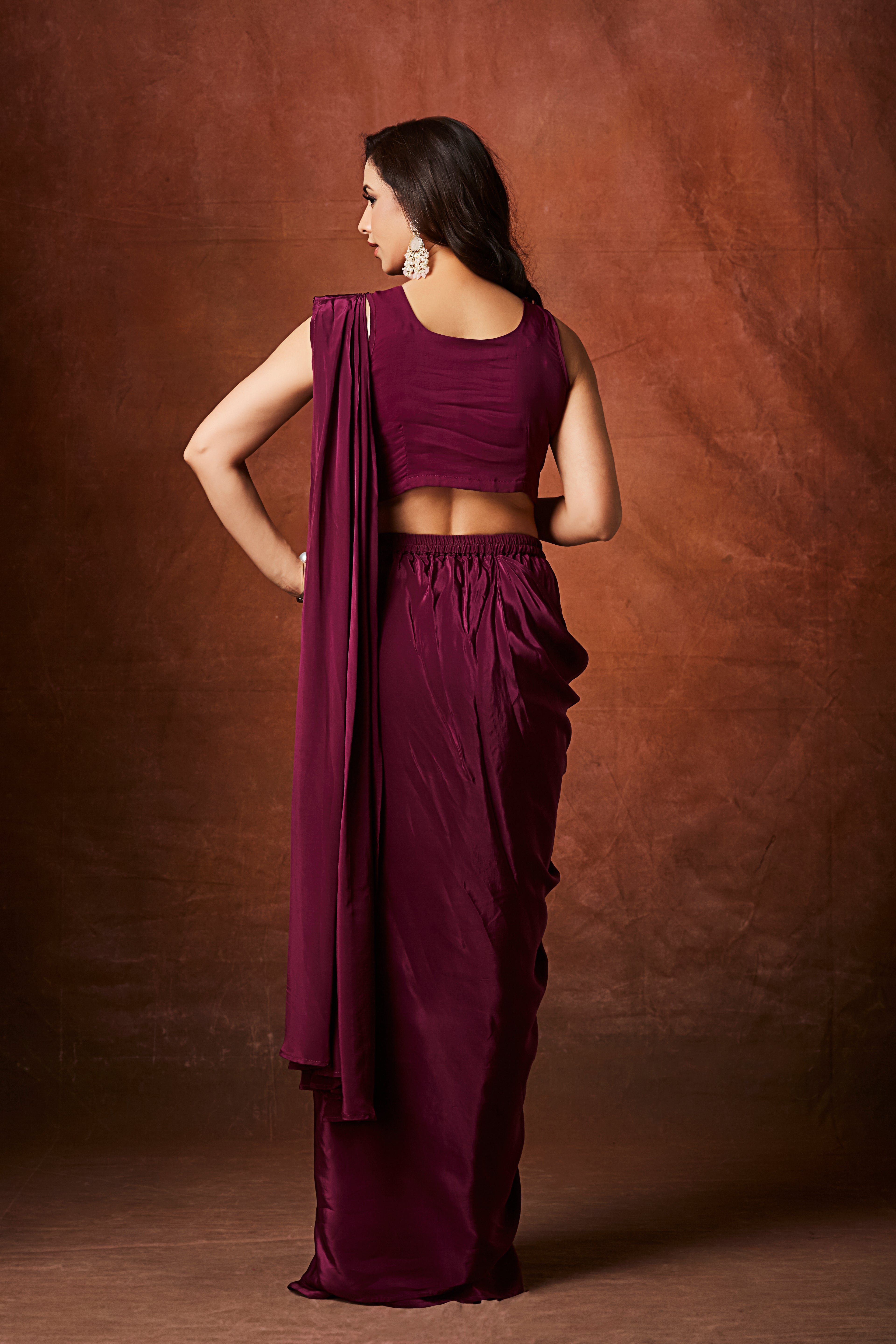 The Plum Luxe Draped Saree