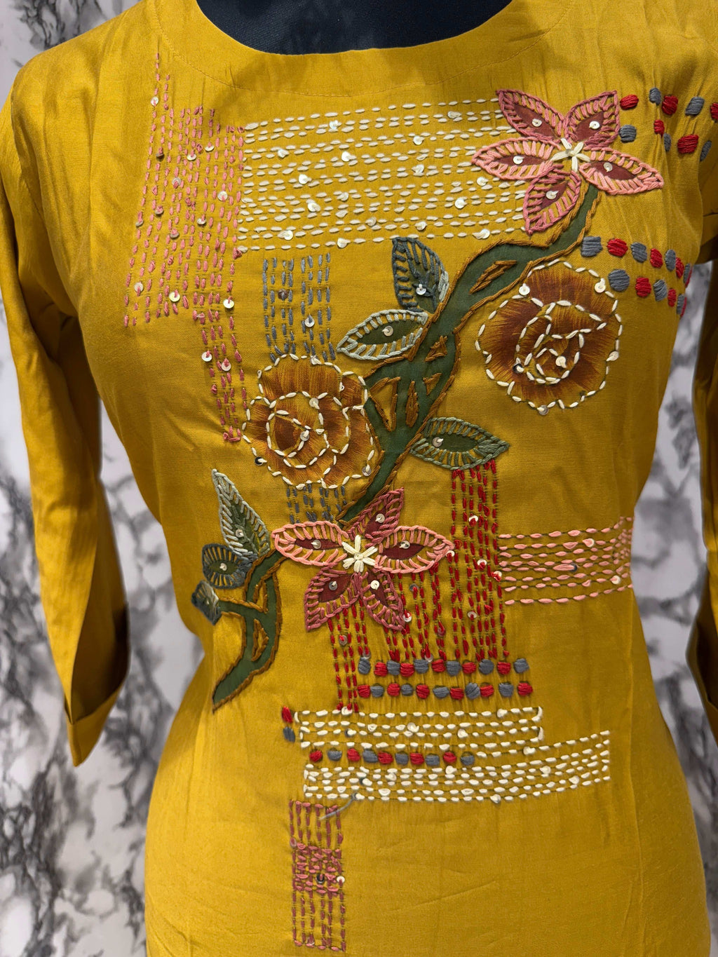 Mustard ThreadWork Suit