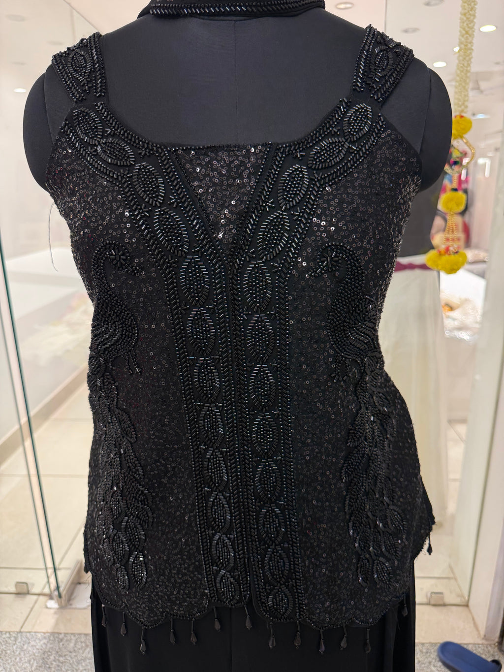 The Blackout Glam Set: Sequin Tunic & Flowy Georgette Palazzo