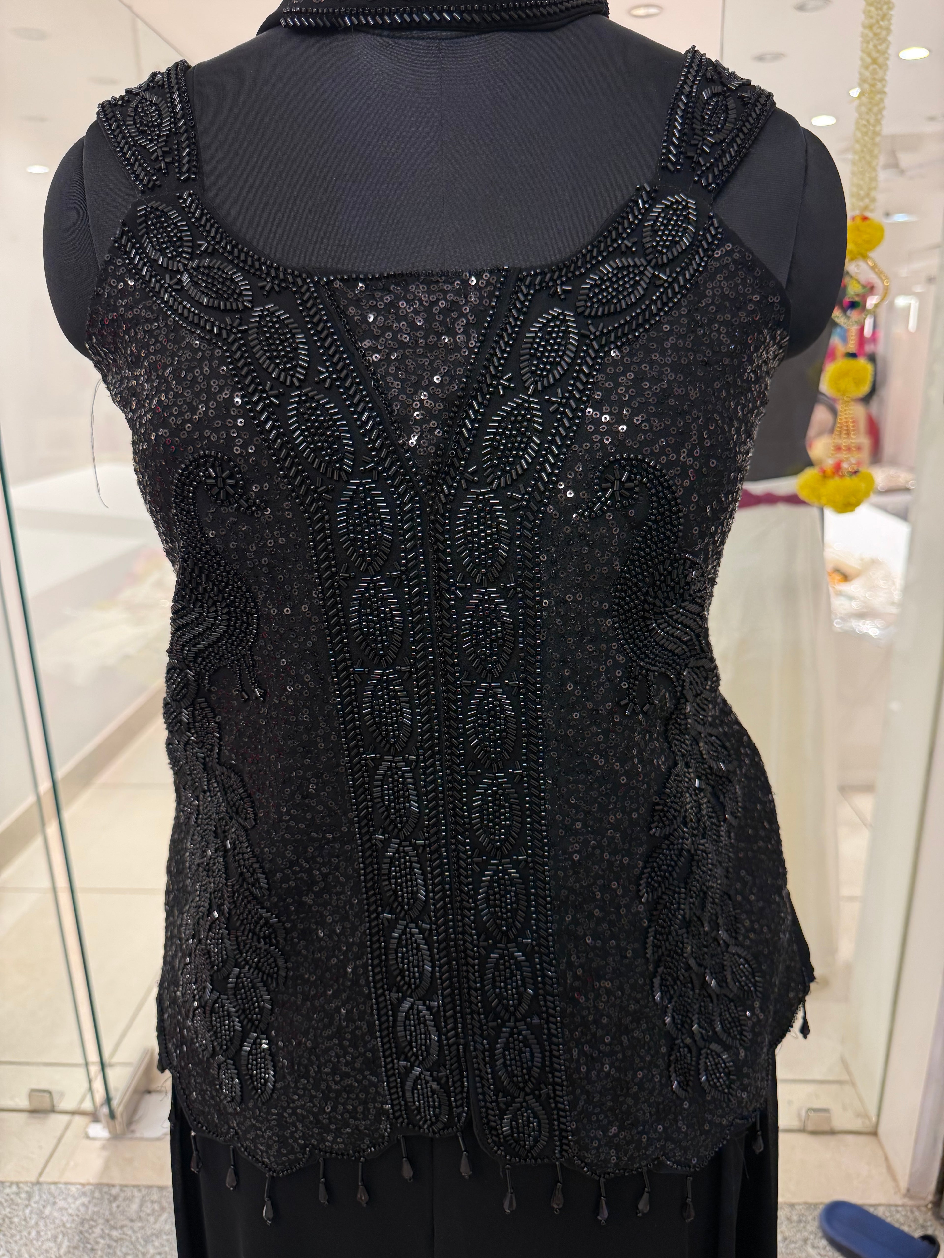 The Blackout Glam Set: Sequin Tunic & Flowy Georgette Palazzo