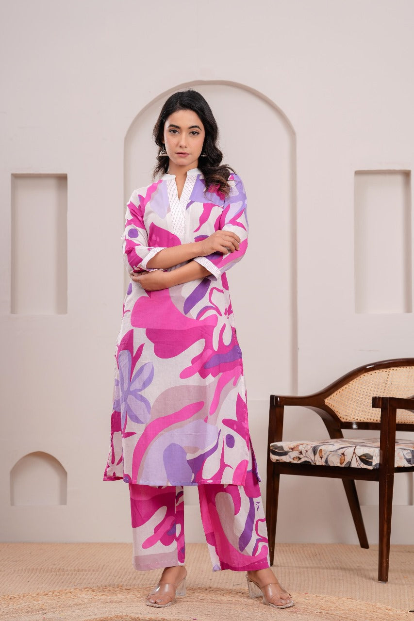 Abstract Printed Kurta Set