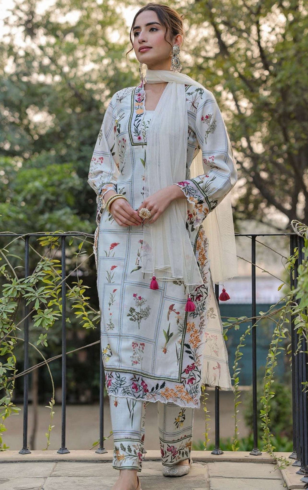 Floral Printed Pure Cotton Suit