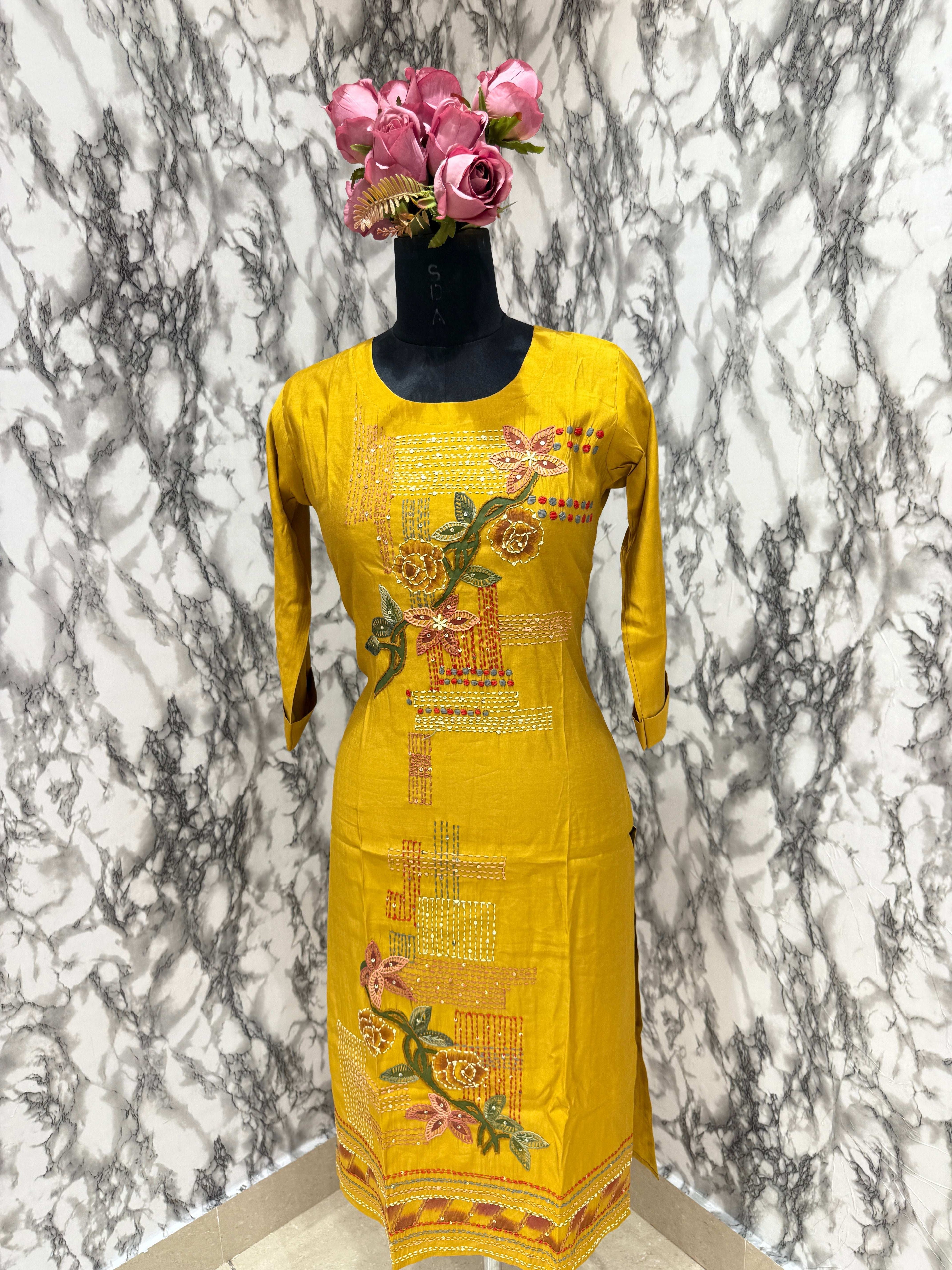 Mustard ThreadWork Suit