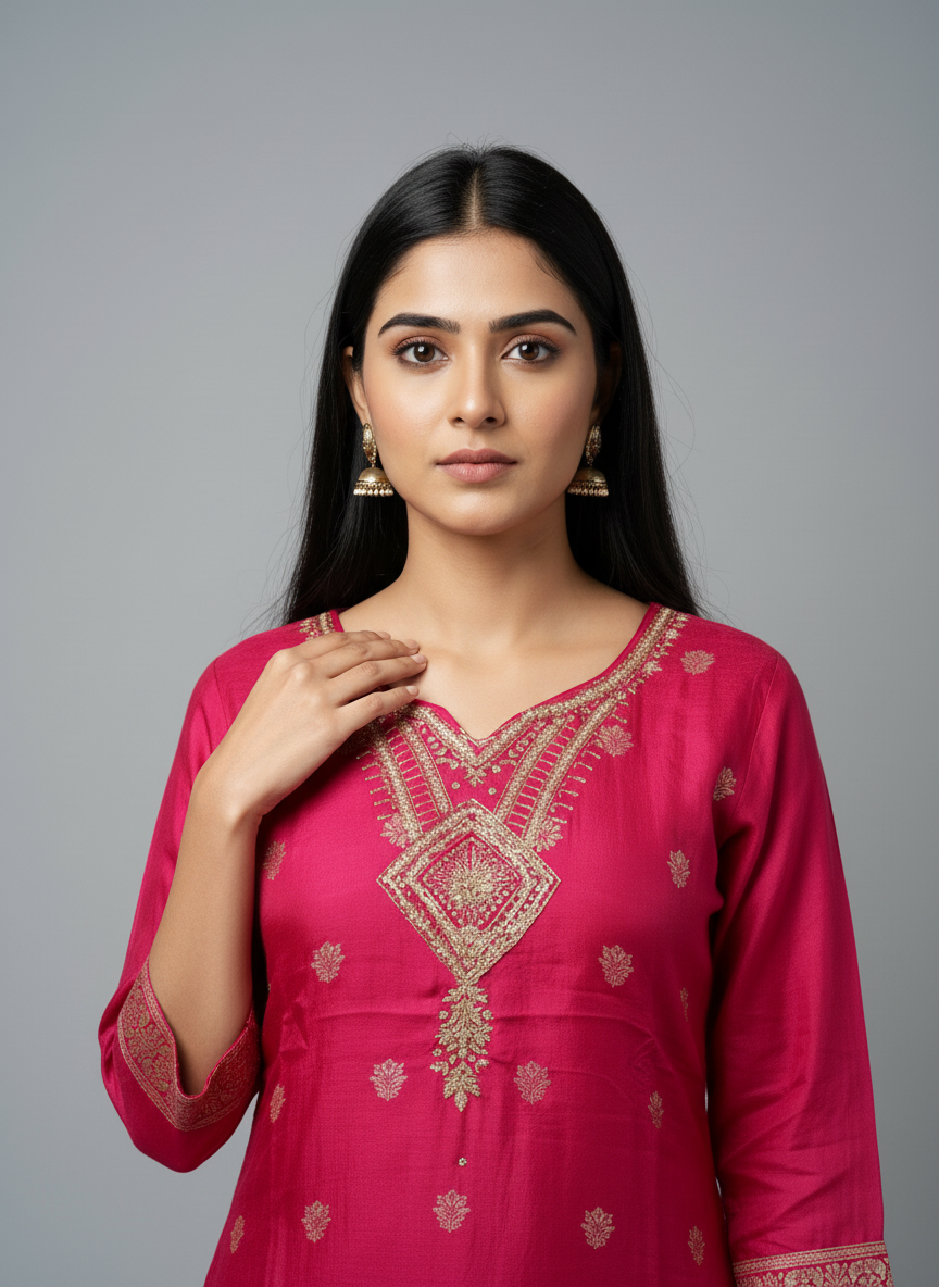 Majestic Rani Silk Banarasi-Style Suit Set