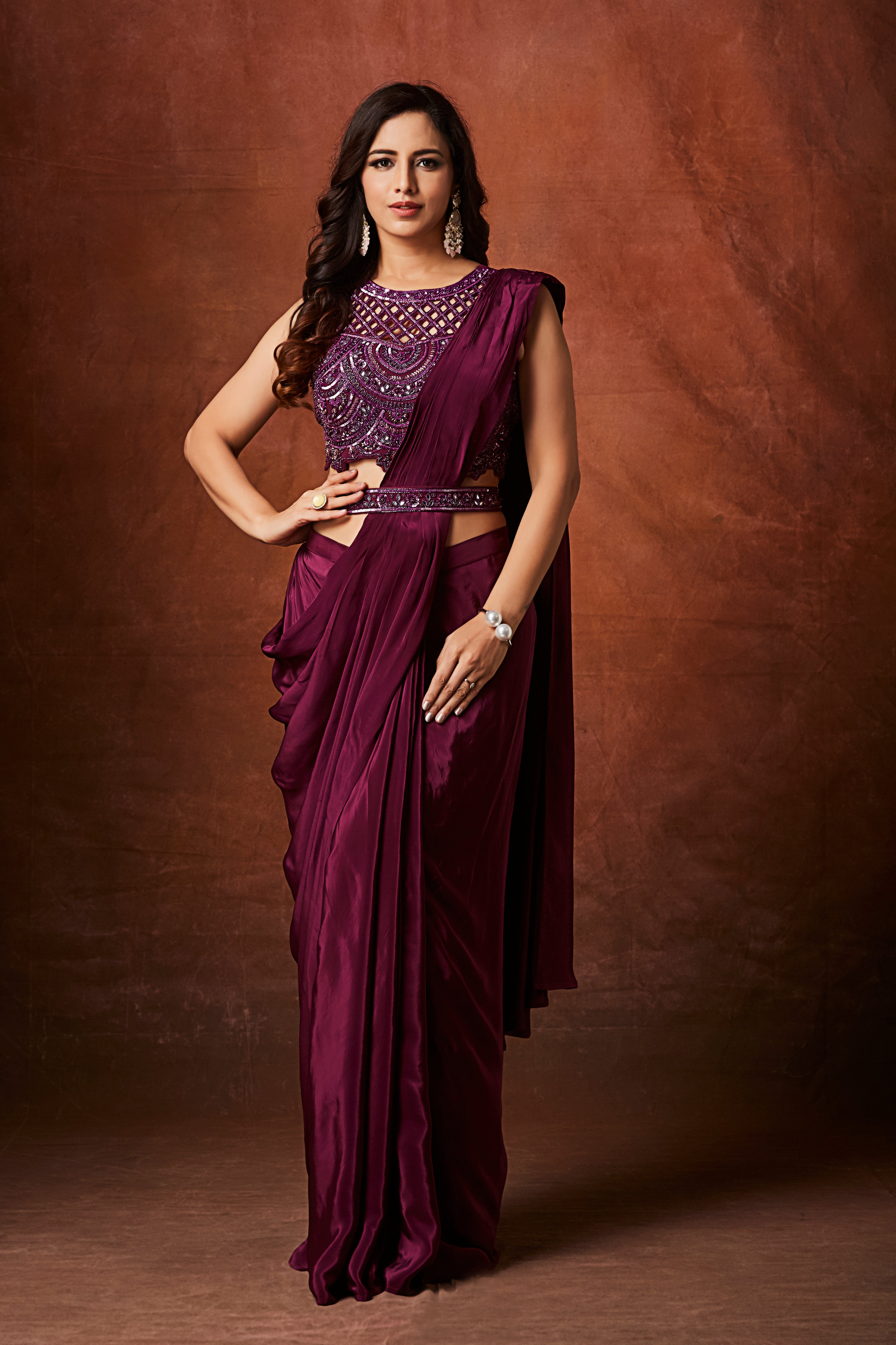 The Plum Luxe Draped Saree