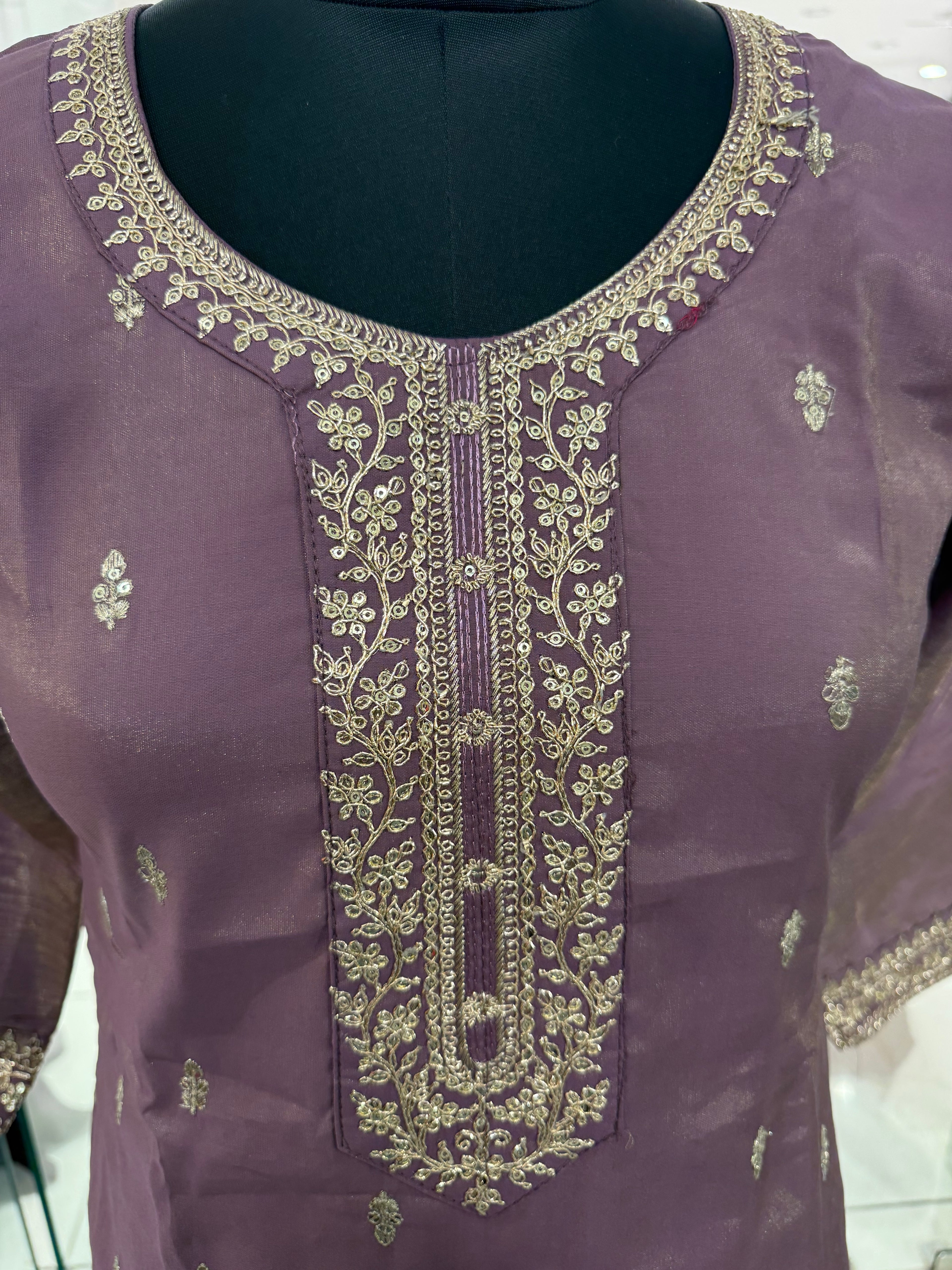 Exclusive Mauve Silk Kurta Set