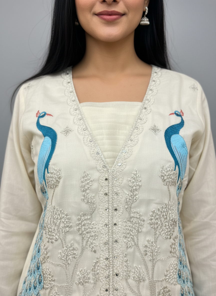 Ivory Silk "Nature’s Whimsy" Fusion Co-ord Set