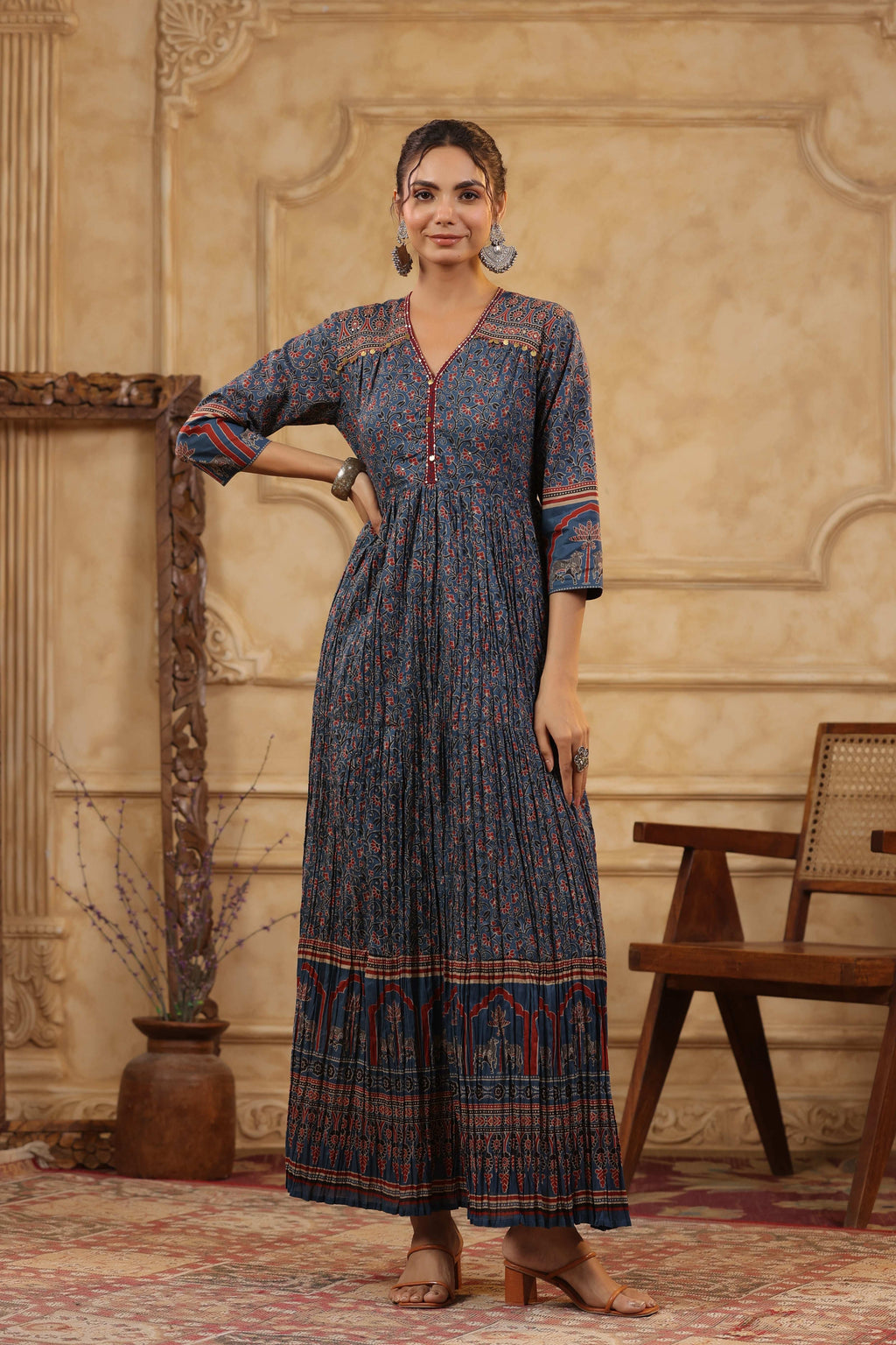 Ajhrakh Print Gown