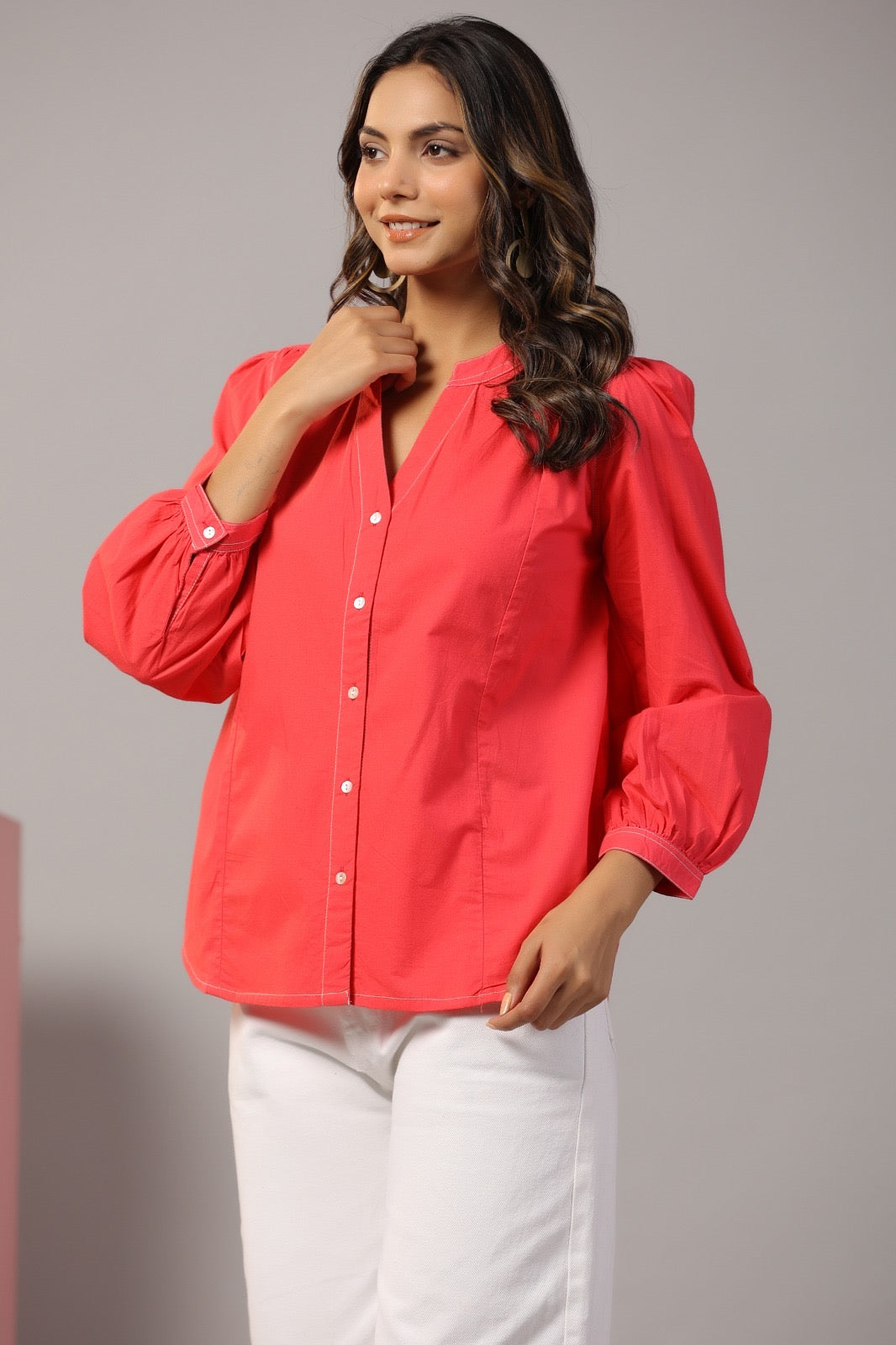 Coral Red Color Top