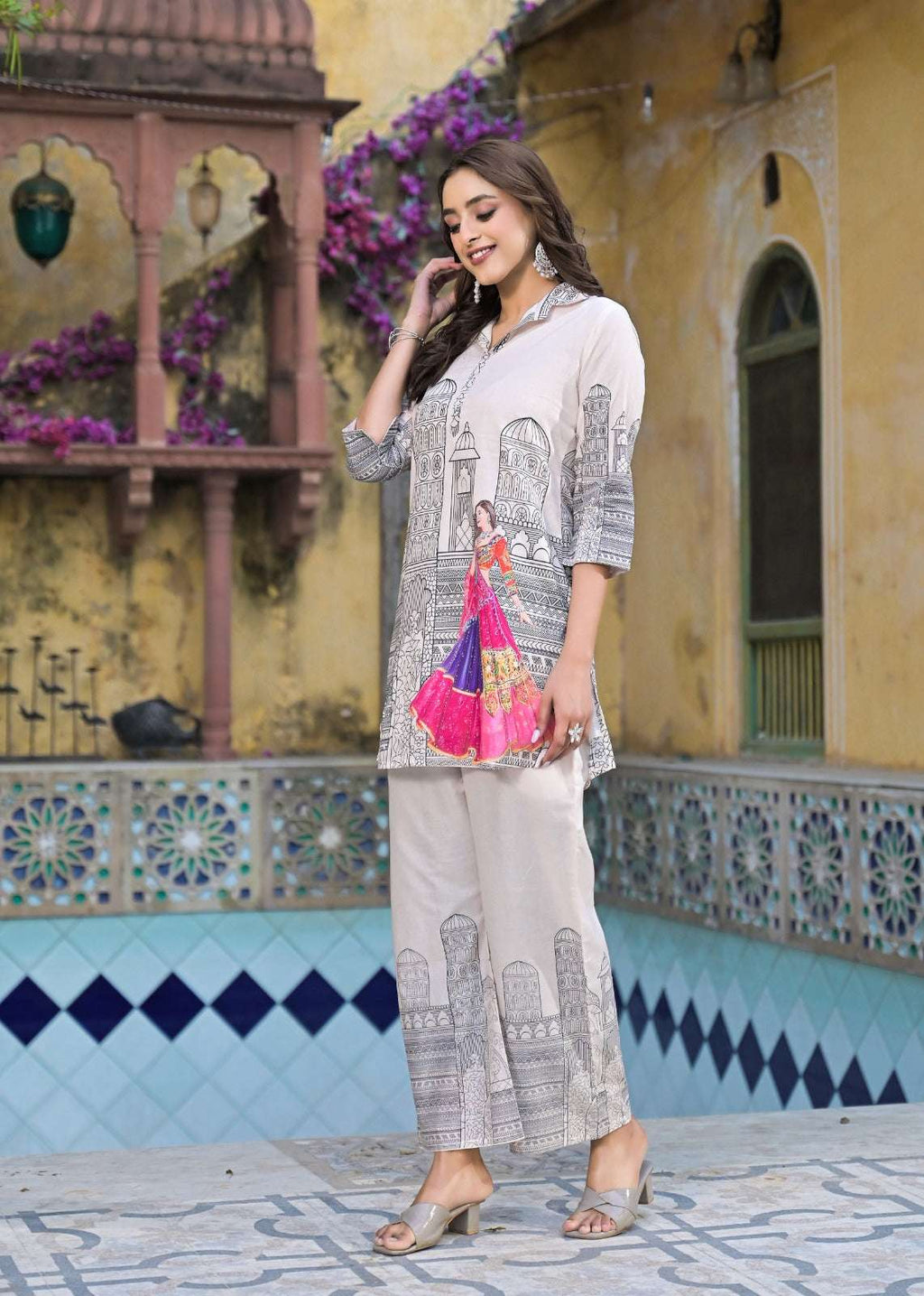 Black And White Designer Co-ord Set