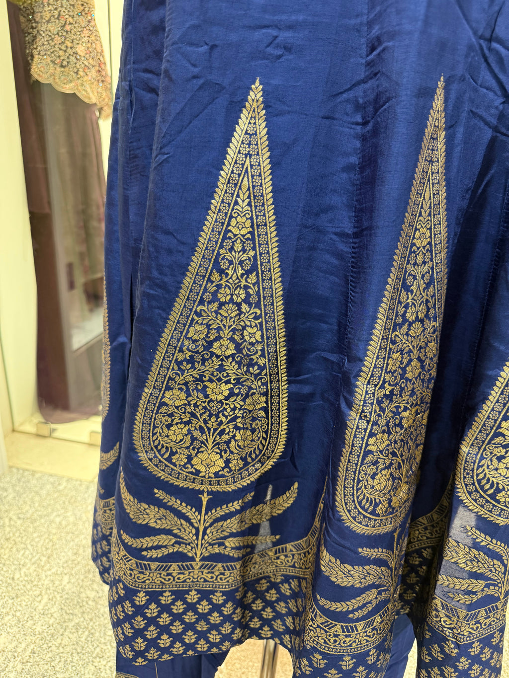 Royal Blue Silk Anarkali Suit
