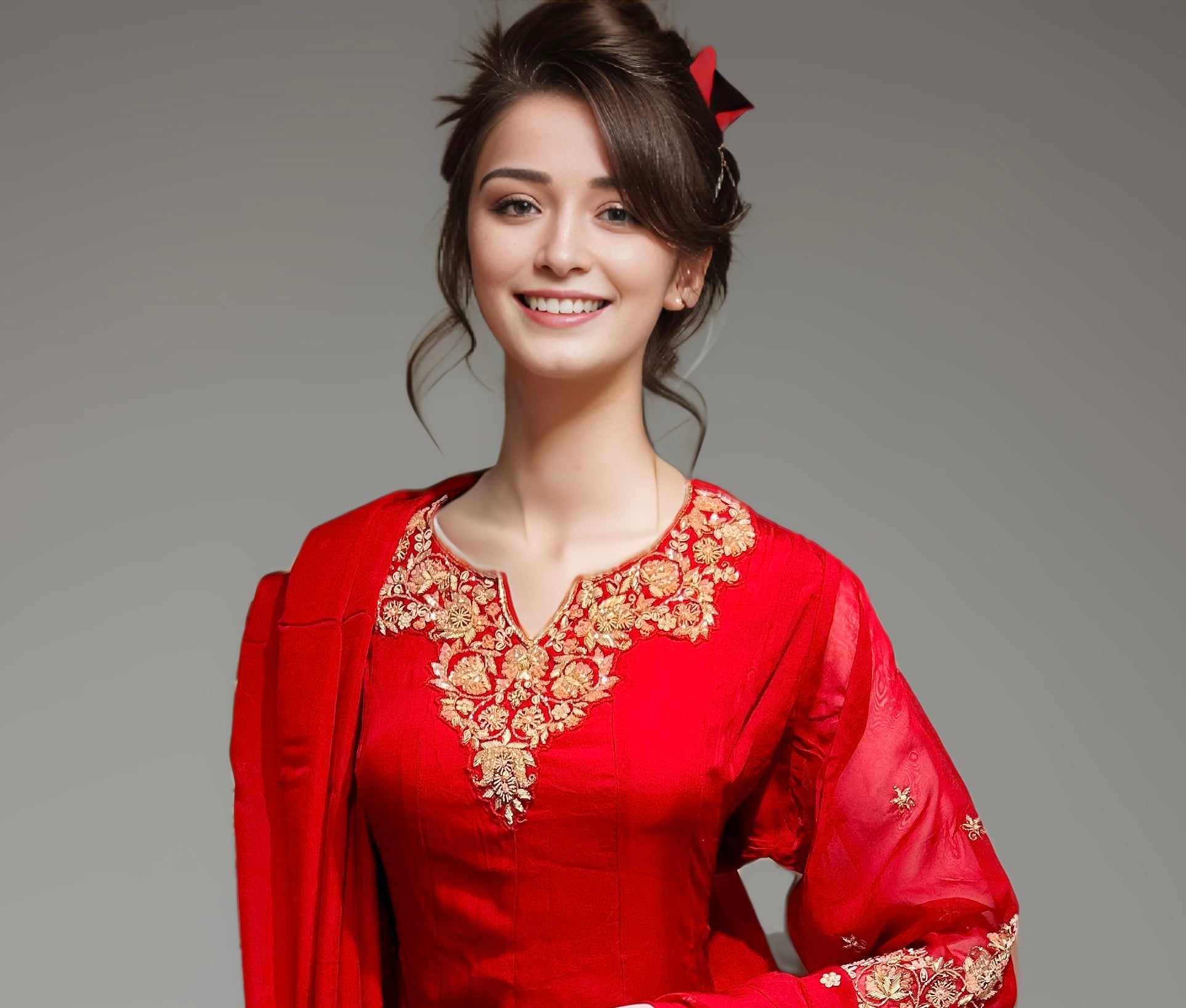 Maroon Pure Suit With Zardosi Work