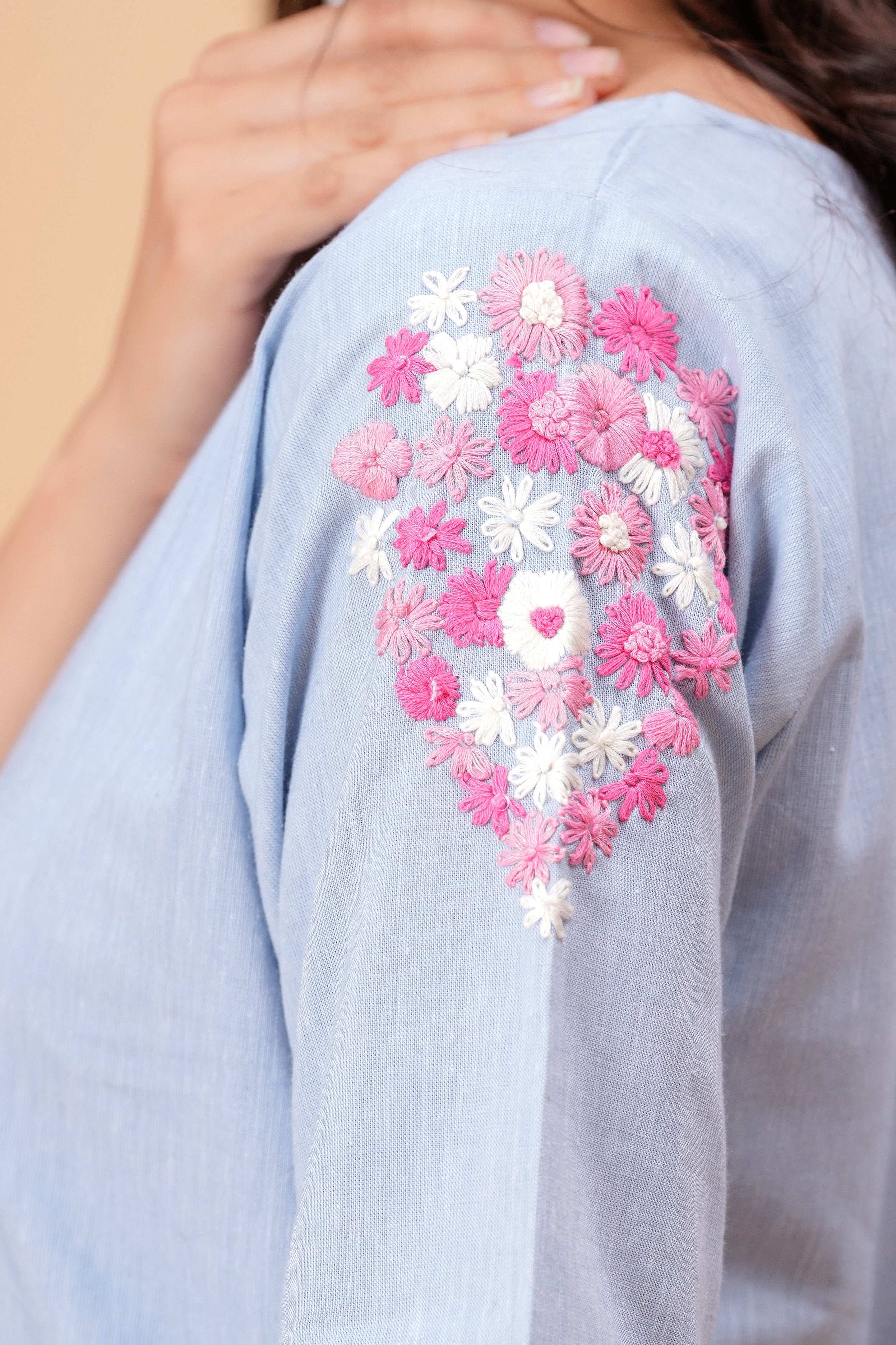 Resham Work Co-ord Set with Katha Work