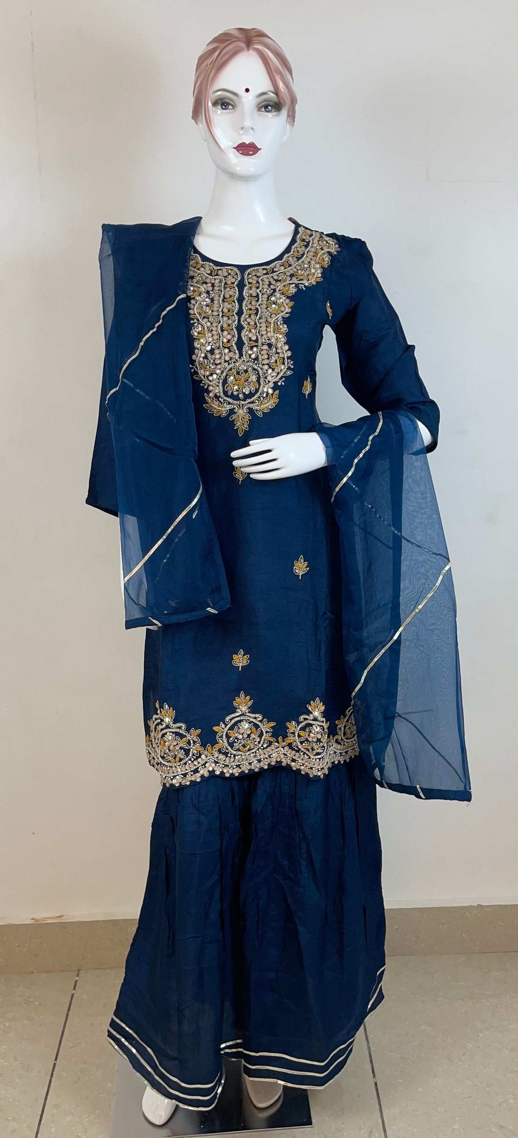 Blue Sharara Suit