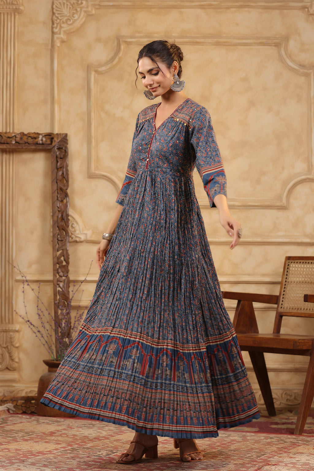Ajhrakh Print Gown