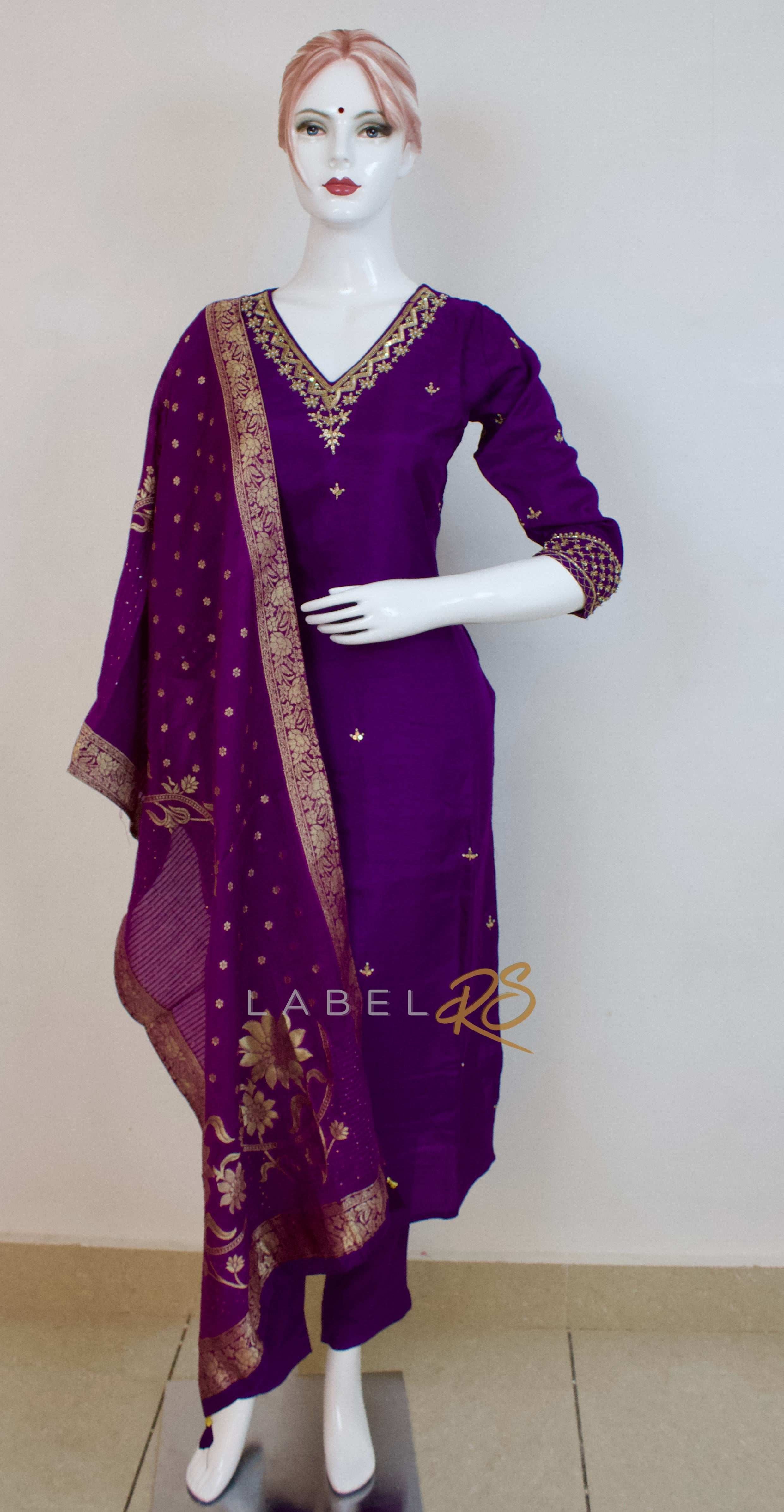 Purple Handwork Suit