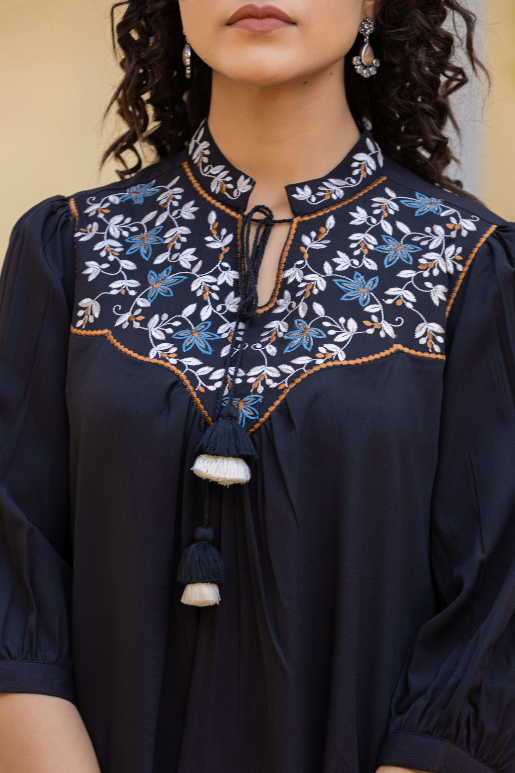 Black Top With Resham Work