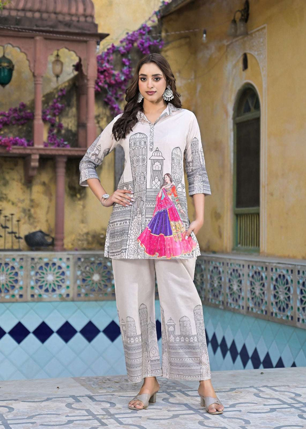 Black And White Designer Co-ord Set