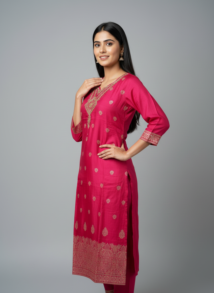 Majestic Rani Silk Banarasi-Style Suit Set
