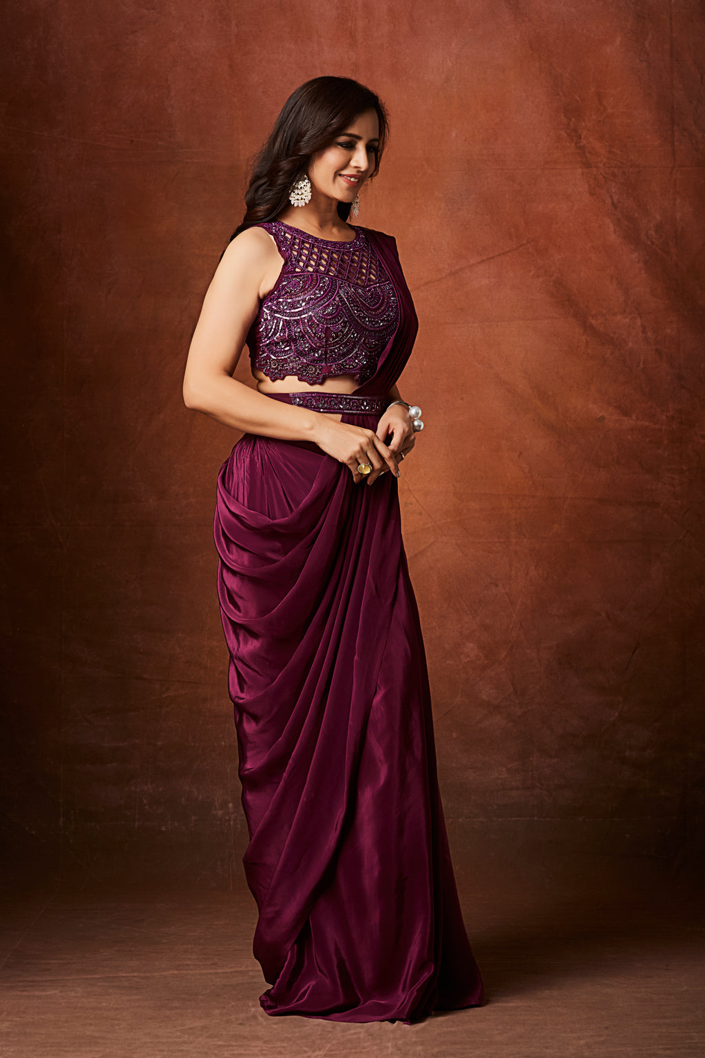 The Plum Luxe Draped Saree