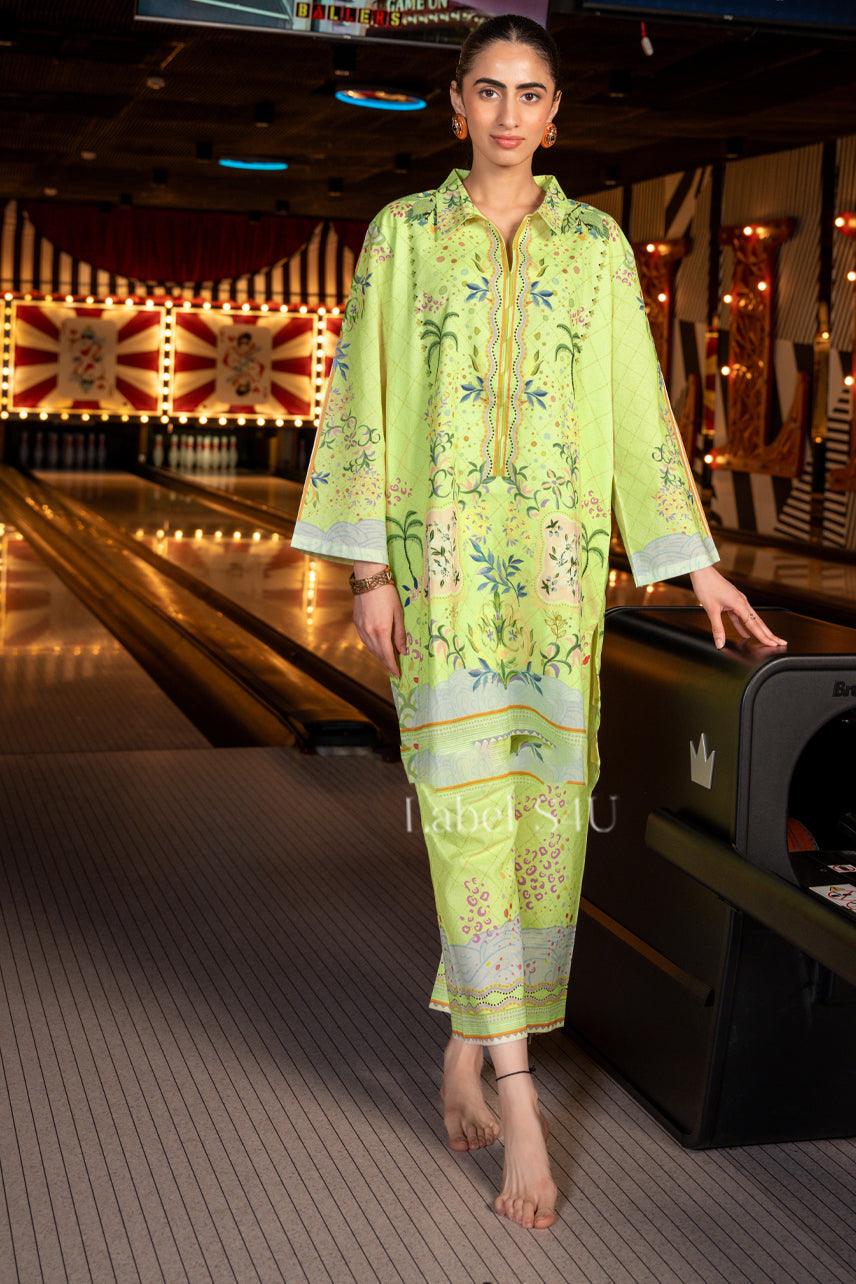 Neon Palm Fusion Co-ord Set