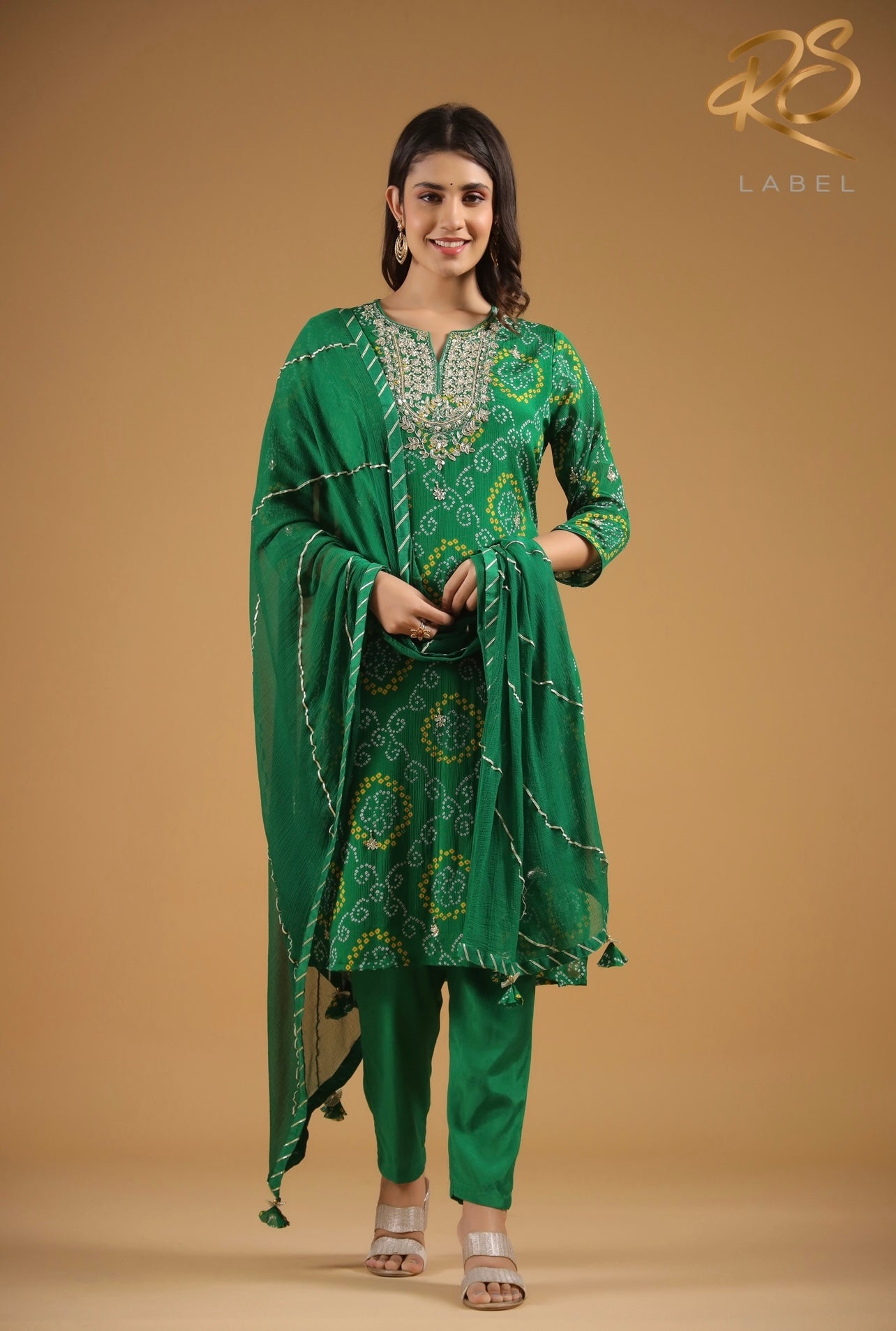 Hand Work Bandhej Suit