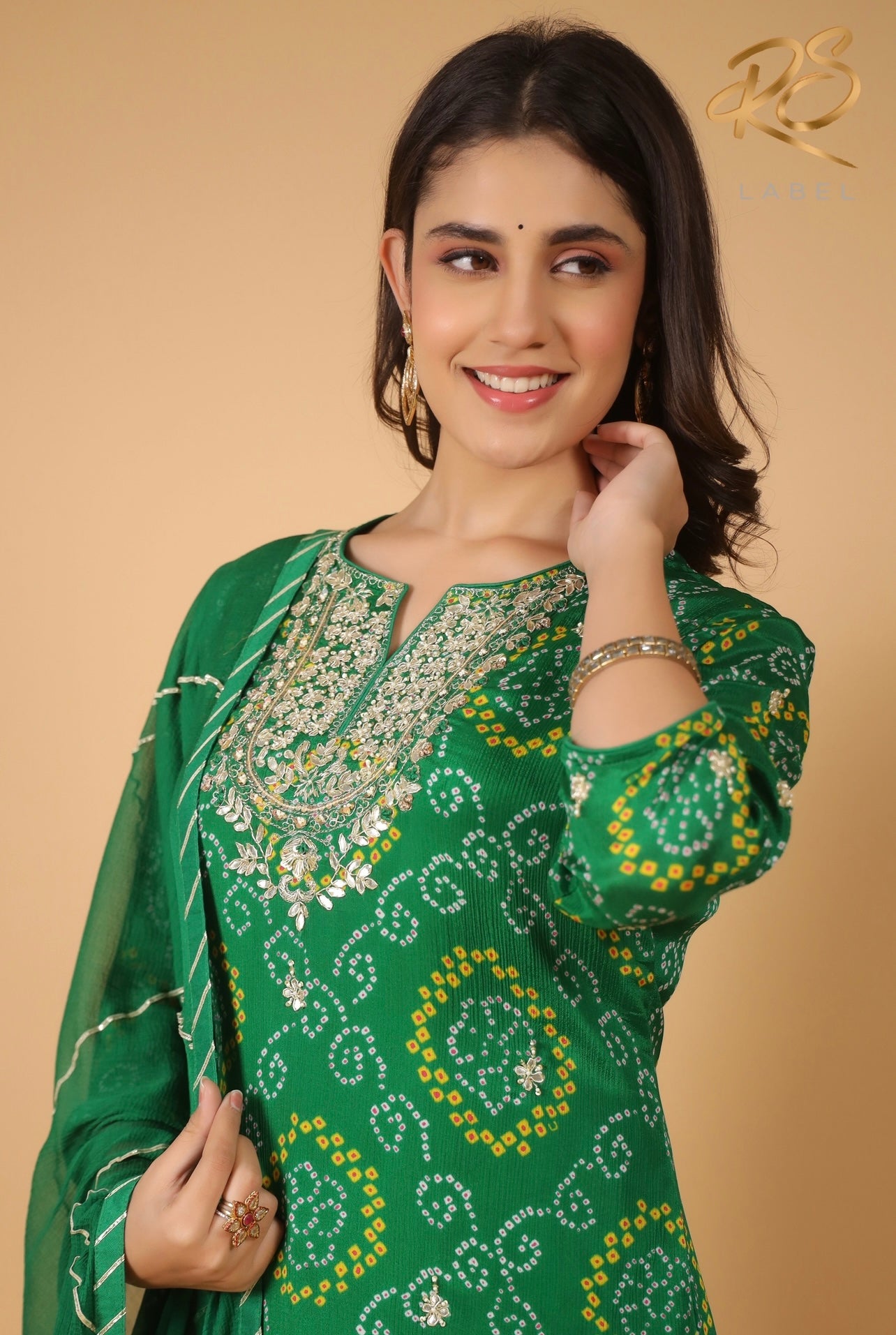 Hand Work Bandhej Suit