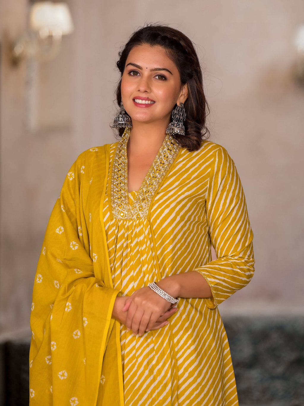 Leheriya Mustard Suit