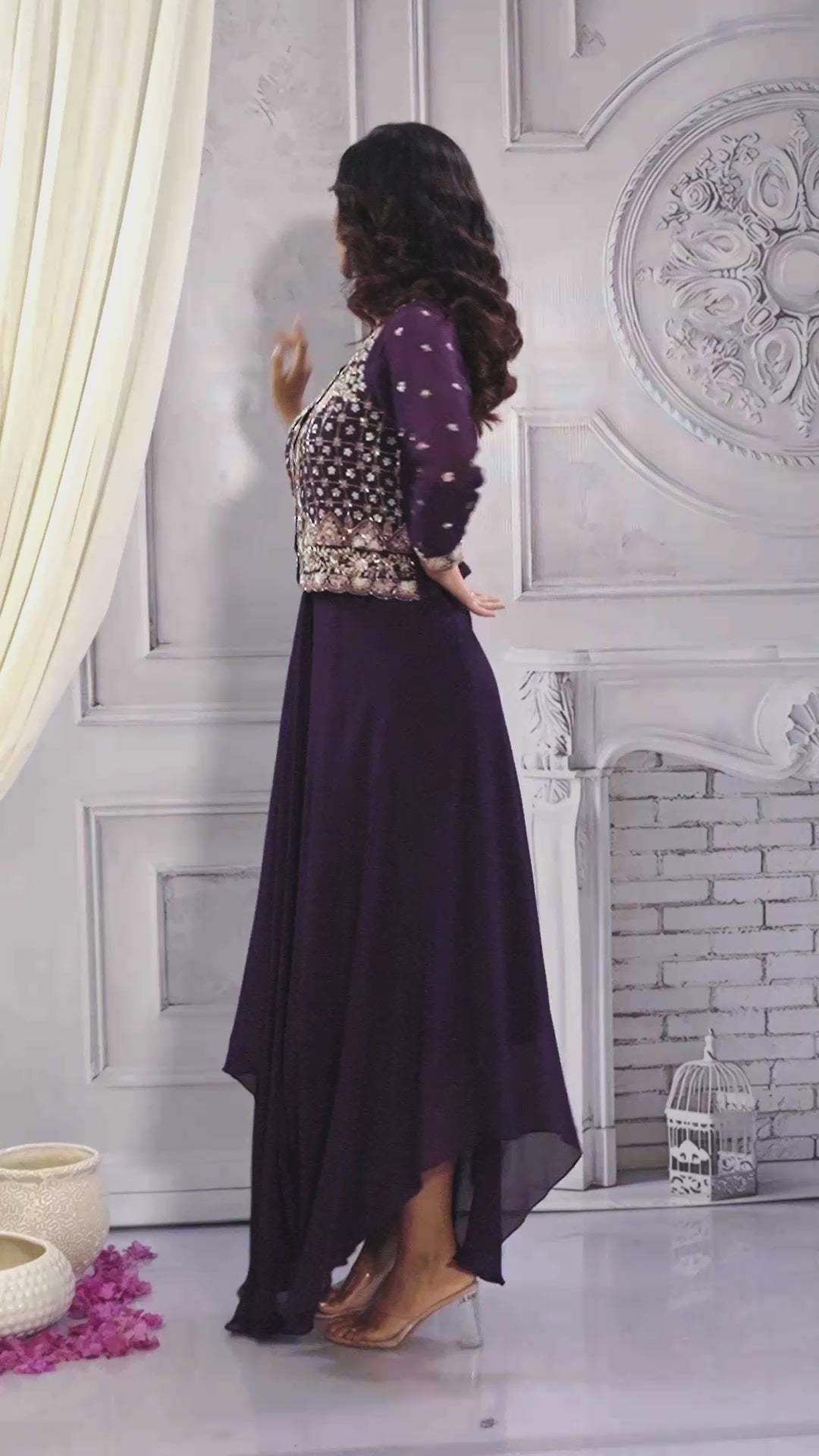 Wine #Indowestern with heavy work