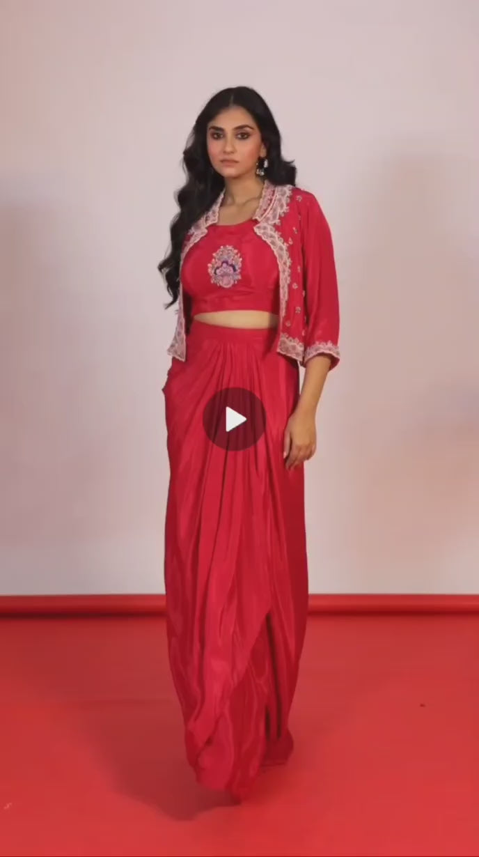 Dark Pink Indowestern