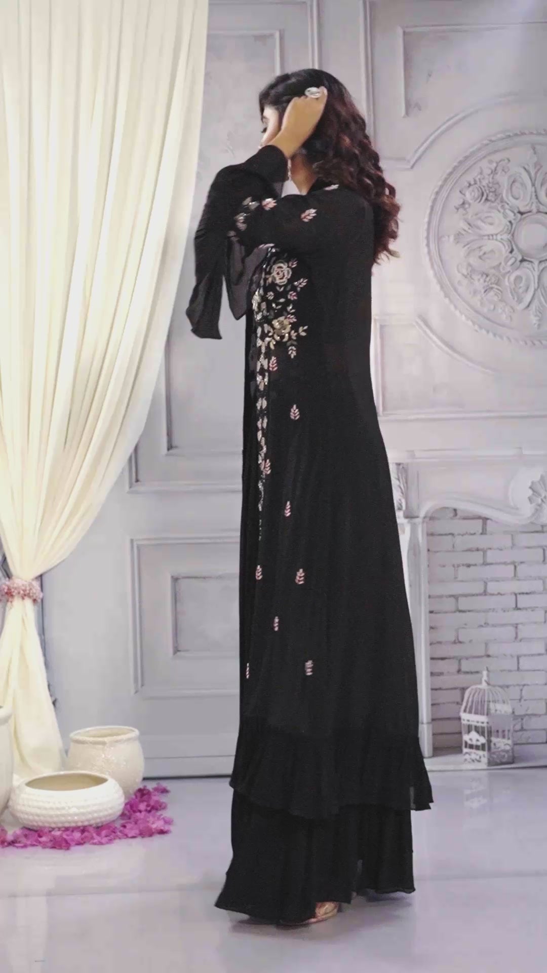 Pure georgette shrug dress