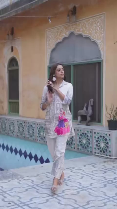 Black And White Designer Co-ord Set