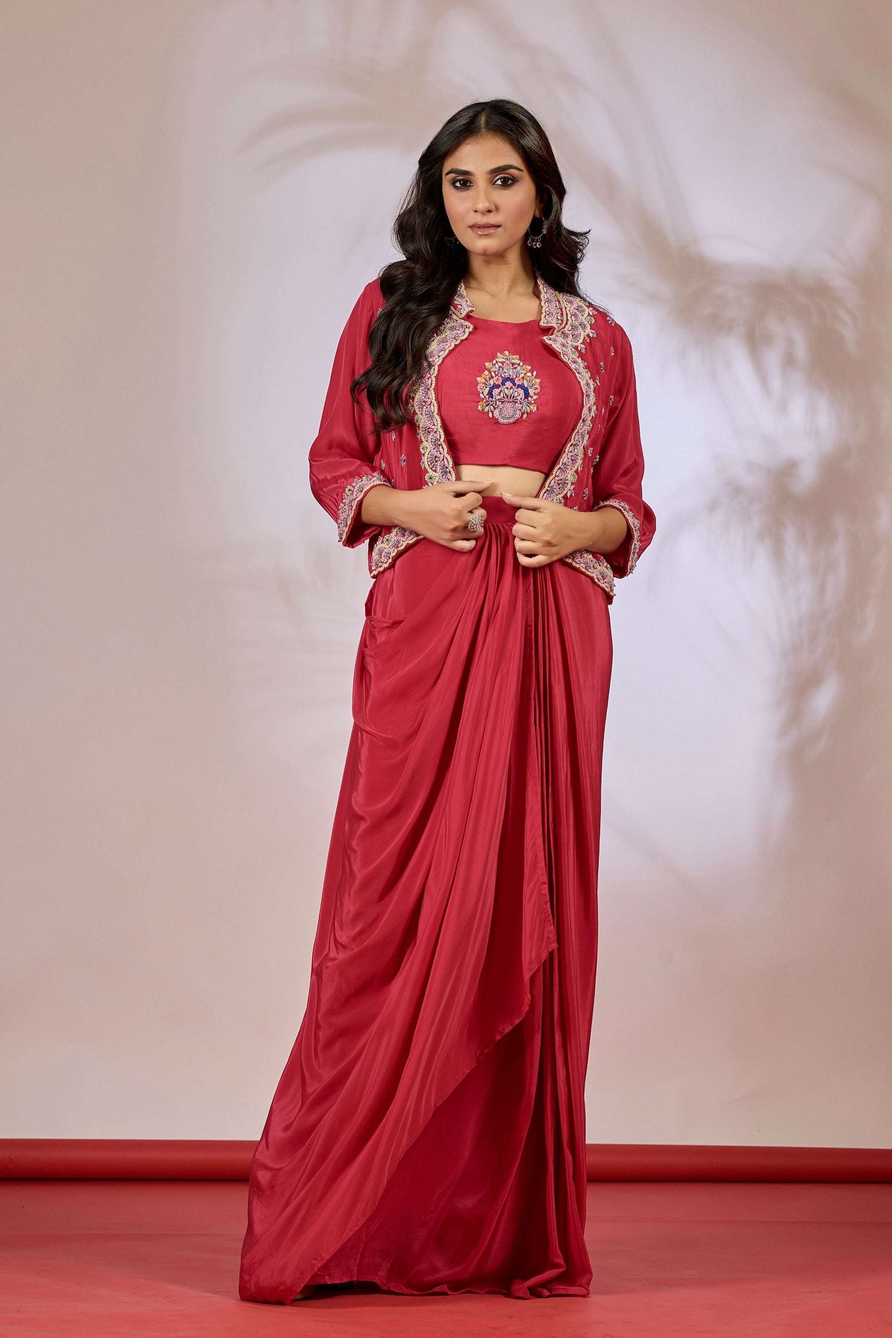 Dark Pink Indowestern