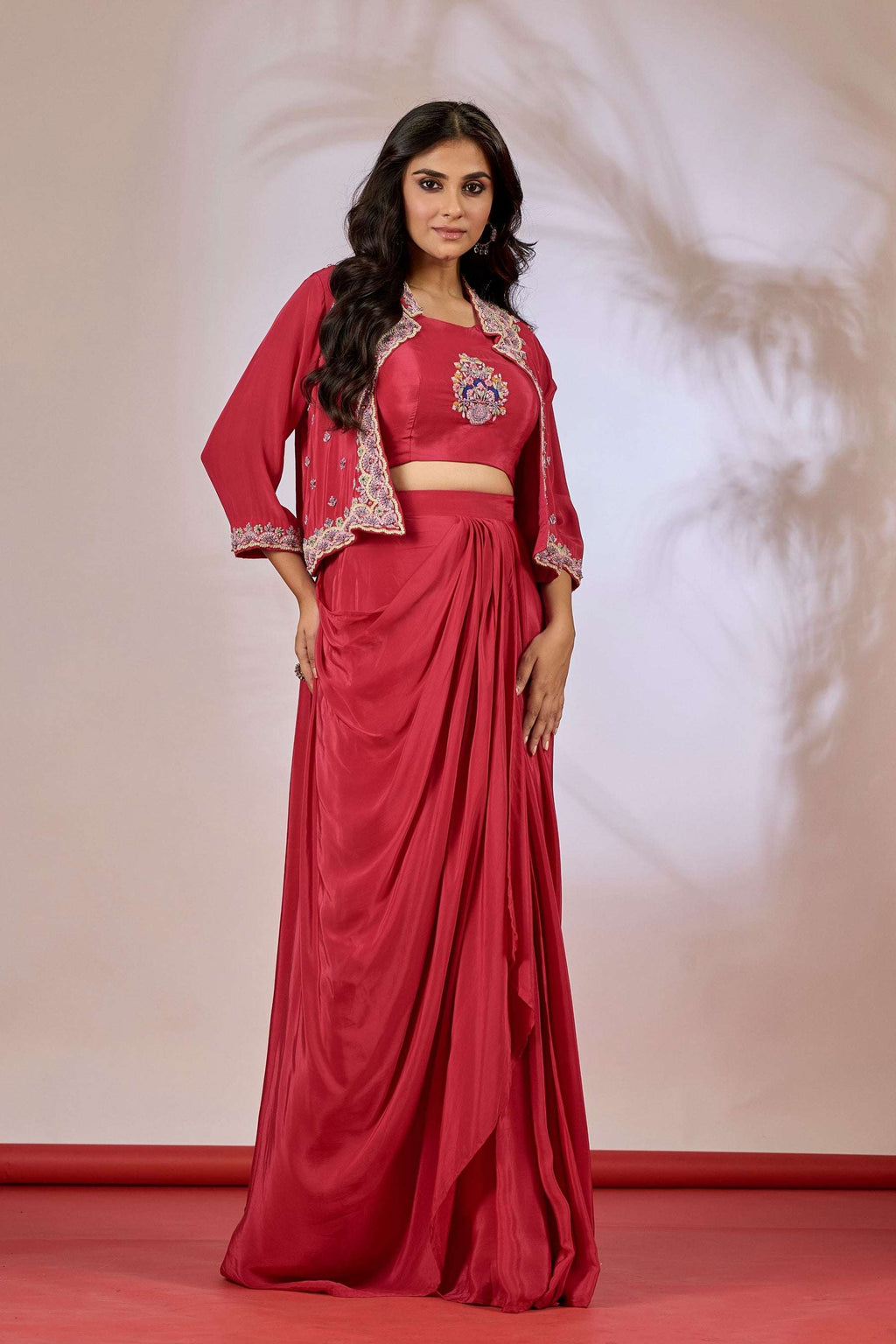 Dark Pink Indowestern