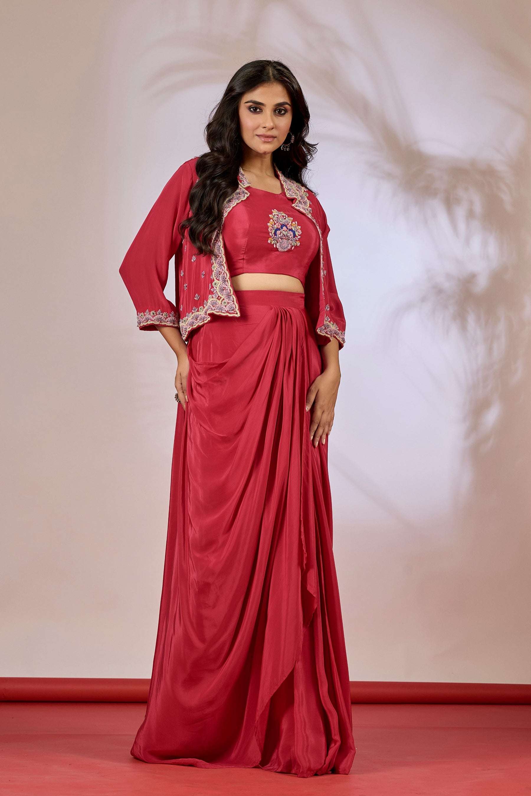 Dark Pink Indowestern