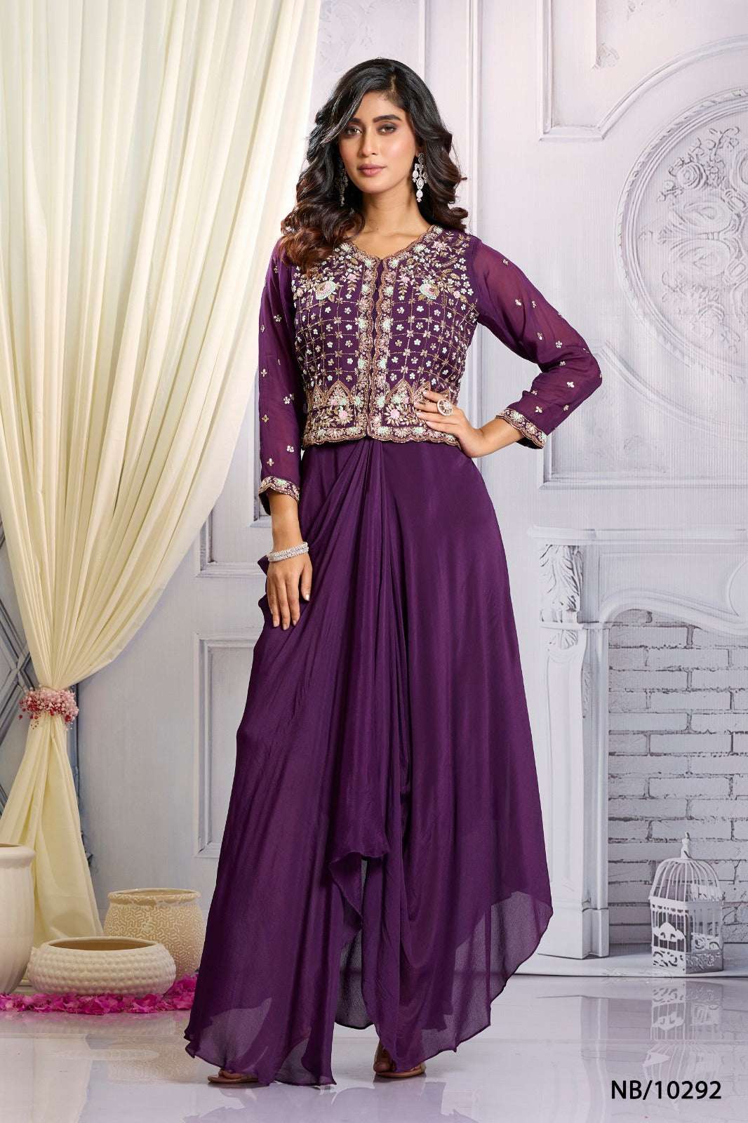 Wine #Indowestern with heavy work