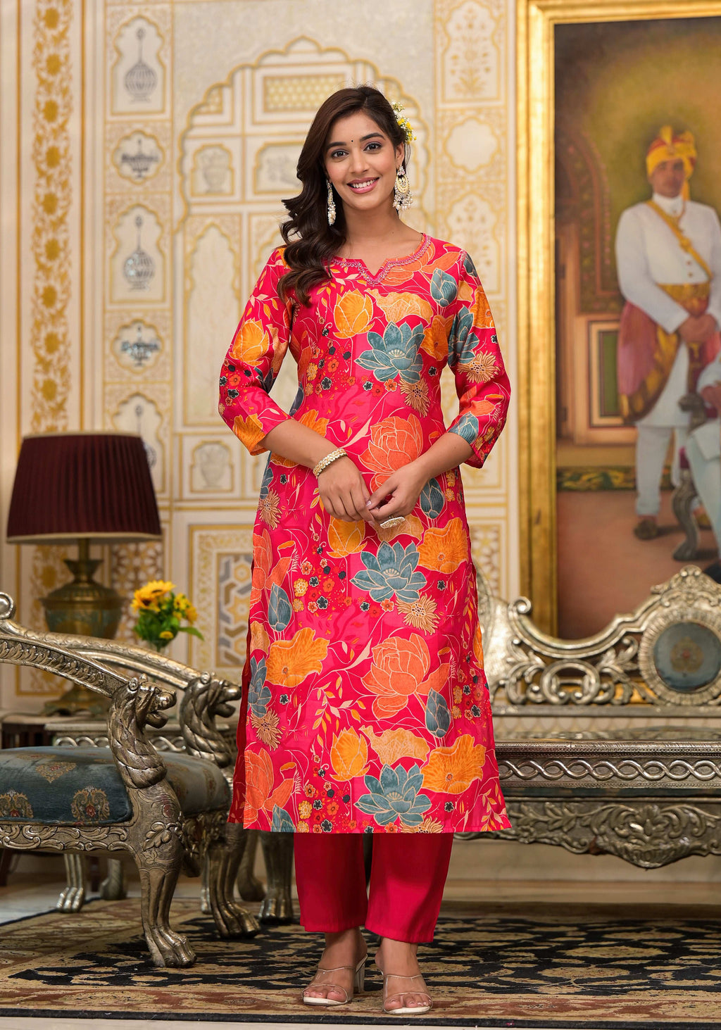 Modal Silk Printed Suit