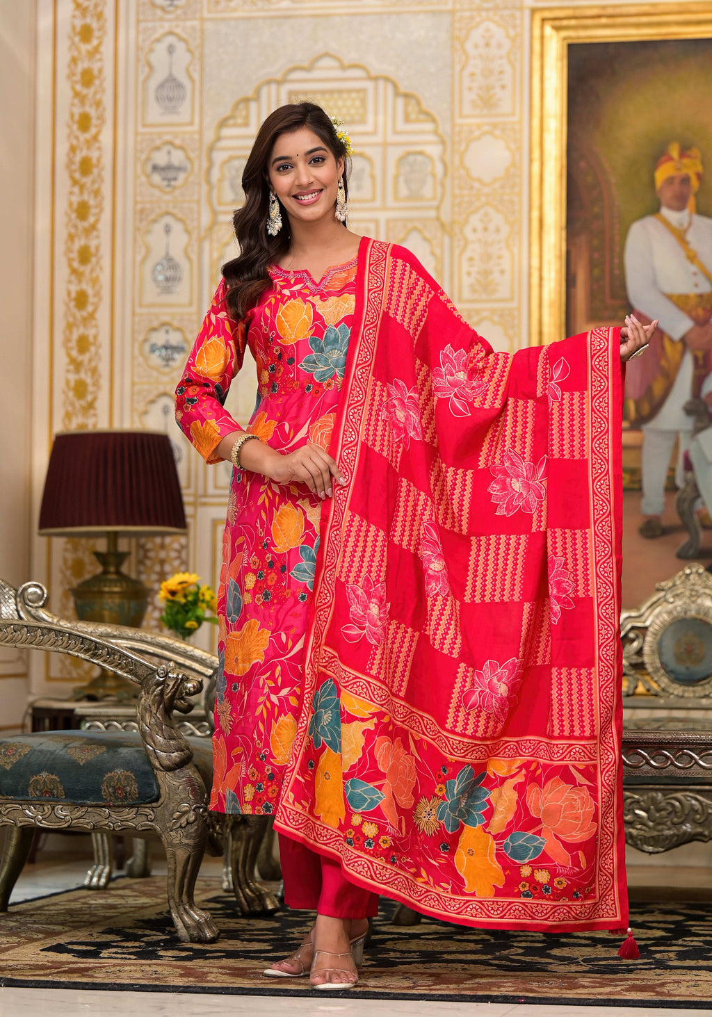 Modal Silk Printed Suit