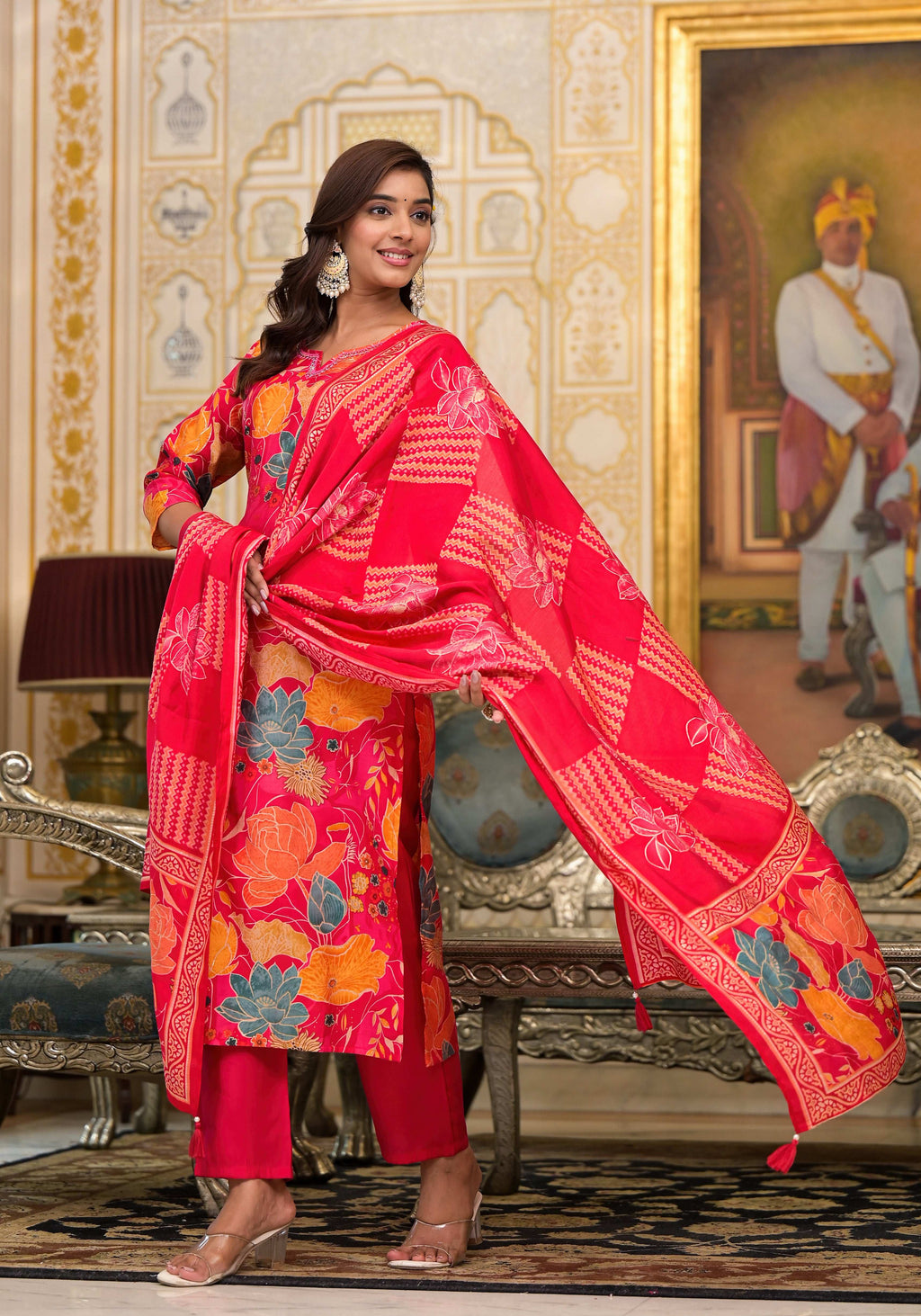 Modal Silk Printed Suit